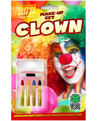 Carnival Toys Make-up klaun 4 tužky a bílý základ