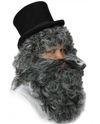 Carnival toys Šedivá paruka s vousy pánská historická