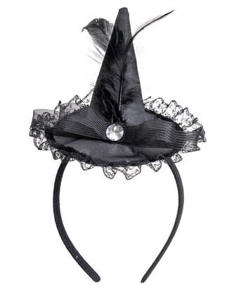 Carnival Toys Čarodějnický klobouček s peřím a kamínkem