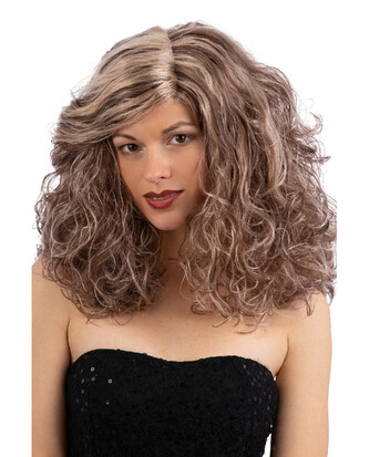 Carnival Toys Hnědá vlnitá paruka s blond pramínky