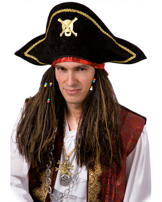 Carnival Toys Pirátský klobouk s parukou