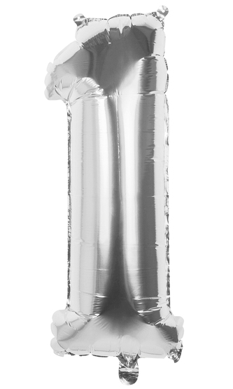 Boland Foliová číslice 1 stříbrná -86 cm