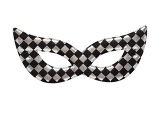 Carnival Toys Stříbrná škraboška šachovnice