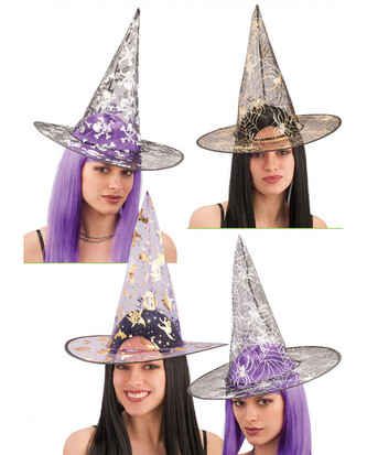 Carnival Toys Čarodějnický klobouk z černé průhledné látky