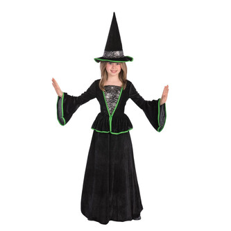 Carnival Toys Kostým čarodějnice zeleno - černá 126 cm
