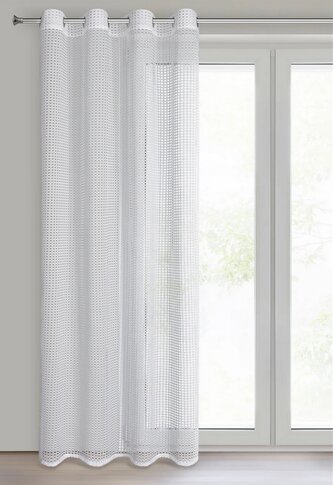 Dekorační vzorovaná záclona s kroužky VIOLA bílá 140x250 cm (cena za 1 kus) MyBestHome