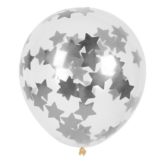 Boland Sada 5 balónků se stříbrnými hvězdičkami
