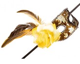 Carnival Toys Zlatá škraboška se žlutou růží