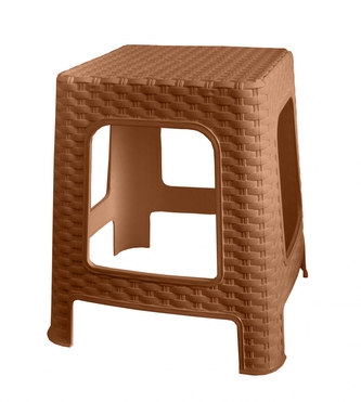 Mega Plast, Taburet I polyratan, 36 x 33 x 33 cm, okrový