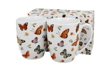 2 kubki BUTTERFLIES