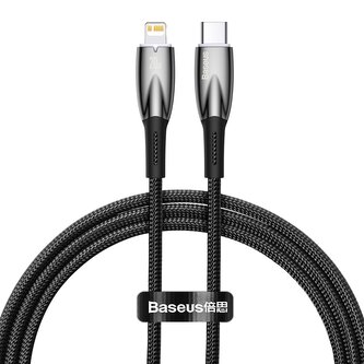Baseus Glimmer Series Fast Charging Datový Kabel USB-C - Lighting 20W 1m Black