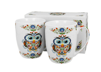 2 kubki SOWA ETNO
