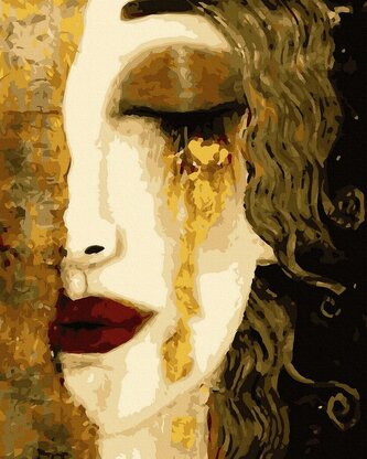 Malowanie po numerach + złota farba - Złote łzy