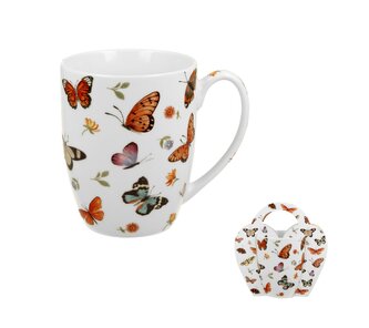 Kubek 350 ml w koszyczku BUTTERFLIES (sprzedaż w zestawach po 6 szt.)