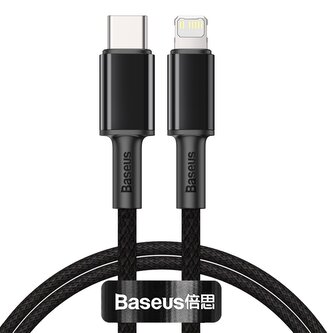 Baseus High Density Braided Series Fast Charging Datový Kabel USB-C - Lighting 20W 1m Black