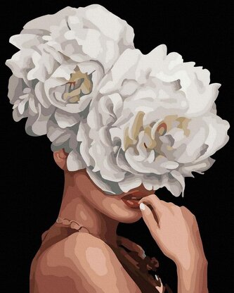 Malowanie po numerach czarne płótno - Kobieta...