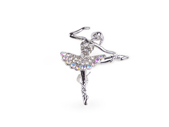Brož s broušenými kamínky baletka - 1 ks - 1 crystal AB