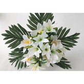 Kytice lilie s palmovým listem, bílá  H360 bílá