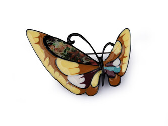 Brož motýl - 1 ks - 1 béžová nejsv.