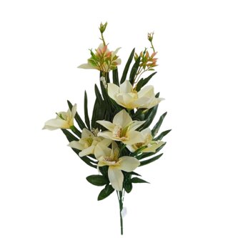 Kytice orchidej s palmovým listem, sv. žlutá  H373 sv. žlutá