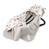 Zavinovací deka s kapucí bavlna, 90x90cm, Kačenky - bílá, béžová