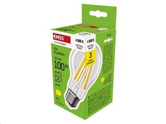 LED žárovka EMOS ZF5D63 Filament A60 / E27 / 10,5 W (100 W) / 1521 lm / neutrální bílá