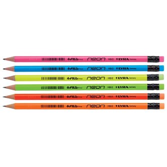 Ceruzka Lyra neon HB/2 s gumou - rôzne farby