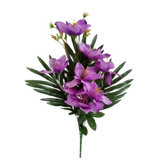 Kytice orchidej s palmovým listem, fialová  H373 fialová