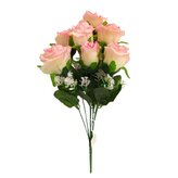 Kytice růže s přízdobou, krém-růžová  JH046 krém-růžová
