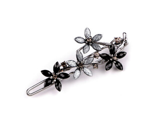 Sponka do vlasů s broušenými kamínky květy - 1 ks - 2 jet