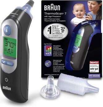 Braun IRT 6520 ThermoScan 7 bezdotykový teploměr, digitální, ušní, paměť na 9 měření, černá Braun IRT 6520 ThermoScan 7 bezdotykový teploměr, digitální, ušní, paměť na 9 měření, černá