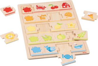GOKI Dřevěné puzzle Barvy 5x4 dílků