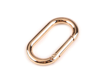 Karabina oválná průvlek 25 mm - 10 ks - 2 růžové zlato