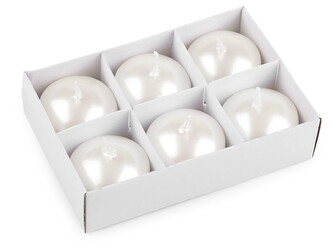 Plovoucí svíčky Ø4,5 cm - 6 ks - 1 bílá perleť