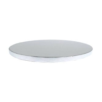 Pevný kulatý dortový podnos průměr 25 cm / tloušťka 12 mm - stříbrný
