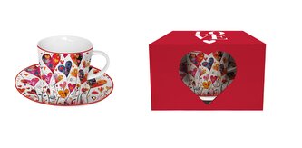 Filiżanka ze spodkiem KOLOROWE SERCA 1