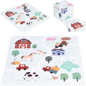 ECOTOYS Pěnové puzzle Farma s okraji