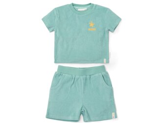 Tričko a kraťasy Seashells / Stripes Surf Blue vel. 86/92