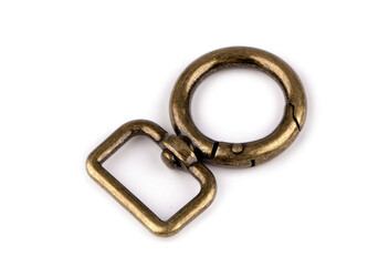 Kovová karabina s obrtlíkem průvlek 19 mm - 5 ks - 3 staromosaz