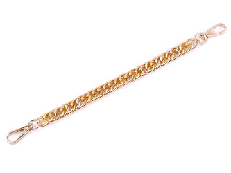 Řetízek / ucho na kabelku s karabinou délka 25 cm - 1 ks - 2 růžové zlato