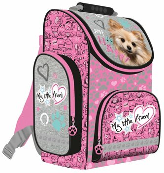 PROMO Tornister szkolny My Little Friend różowy pies / pink dog