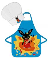 Dětská zástěra ZAJÍČEK BING A FLOP set s čepicí modrý
