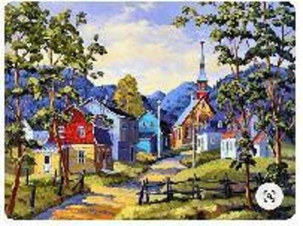 Malowanie po numerach Osada w górach 40x50cm 1008234