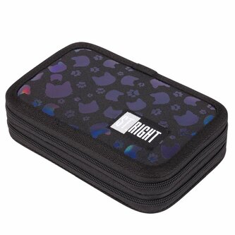 PROMO Piórnik dwukomorowy z wyposażeniem ST.RIGHT PC-04 Black Cats