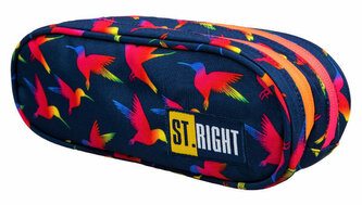 Saszetka dwukomorowa ST.RIGHT PU-02 Tęczowe ptaki