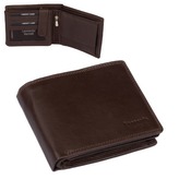 Leonardo Verrelli Pánská kožená peněženka tmavě hnědá