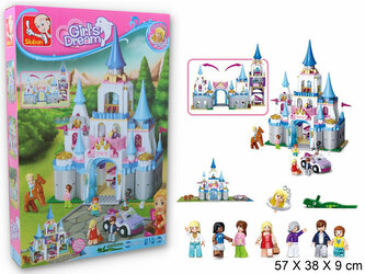 PROMO Klocki Sluban Dziewczynka Zamek z wyposażeniem 815el. 96074 GAZELO