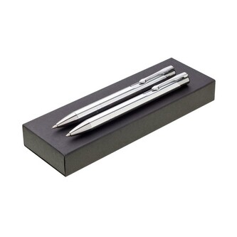 Sada kovové mechanické tužky a kuličkového pera ORIN box Pore - stříbrná