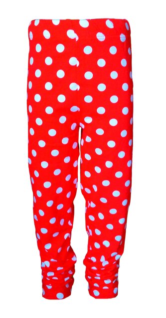 Dívčí legíny WENDEE červené s puntíky, velikost: 140