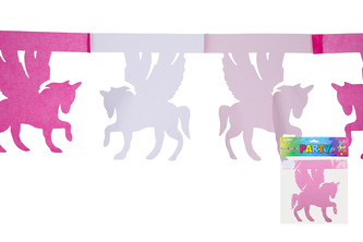 Girlanda růžovobílá UNICORN - JEDNOROŽEC 3 m
